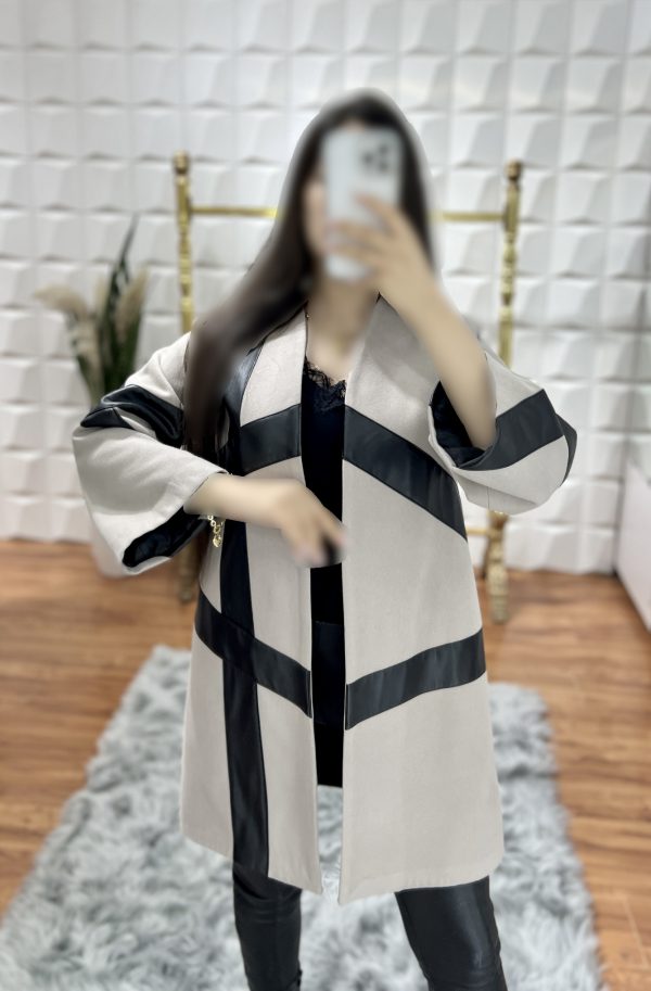 پالتو فوتر کوتاه  چرم ضربدری - Image 2
