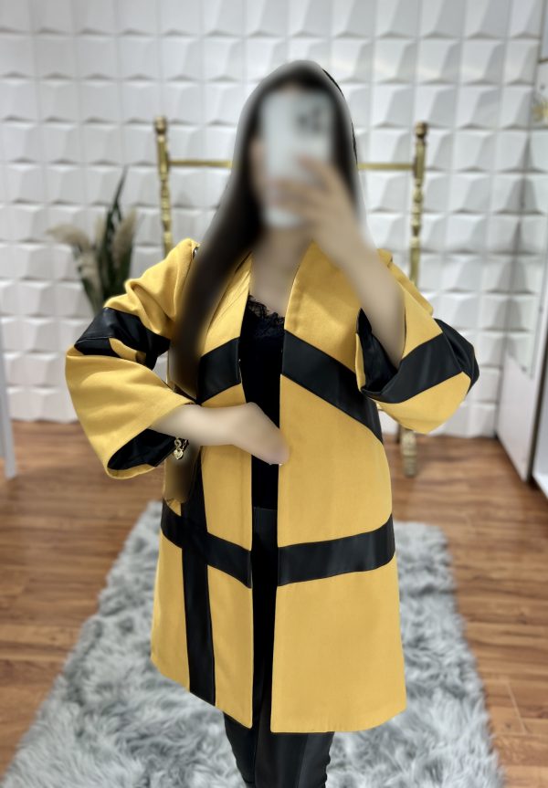پالتو فوتر کوتاه  چرم ضربدری - Image 4